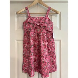 btween Pink Floral Sleeveless Dress Bow Front Girls 7 NWT